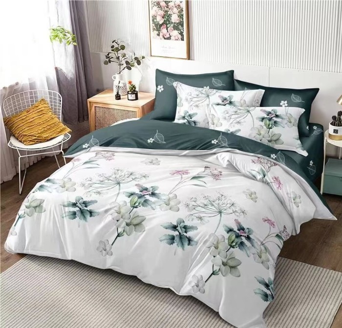 Lenjerie de pat dublu din finet, cu 4 fete de perna, Evia Home FN010/18