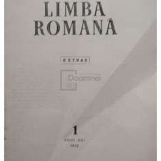 Limba romana, vol. 1, anul XXI (semnata) (editia 1972)