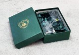 2 pahare cristal incrustat BURNS Scotia Whisky in cutie Robert Burns men cave