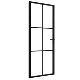 Cumpara ieftin Usa de interior, negru, 76x201,5 cm, sticla ESG si aluminiu