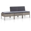 Gossi set mobilier de gradina cu perne, 3 piese, gri, poliratan