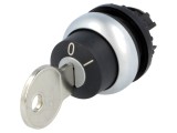 Comutator Rotativ cu Cheie 22mm 2 Poziții Negru M22-WRS
