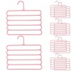 Set 10 Umerase Mercaton din Plastic, cu 5 Pozitii, Pentru Pantaloni, Fuste sau Cravate, 31 x 31 cm, Roz