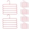 Set 10 Umerase Mercaton din Plastic, cu 5 Pozitii, Pentru Pantaloni, Fuste sau Cravate, 31 x 31 cm, Roz