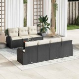 vidaXL Set de canapele pentru grădină 8 pcs Negru, alb