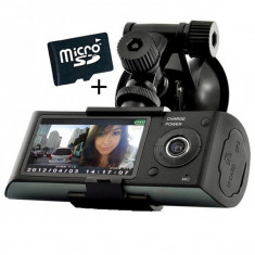 Camera Auto Dubla Cu GPS iUni Dash X3000 Plus, display 2.7 inch + Card 16GB Cadou foto