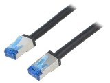 Patch cord S/FTP Cat 6a RJ45, 2m, dublu ecranat, negru