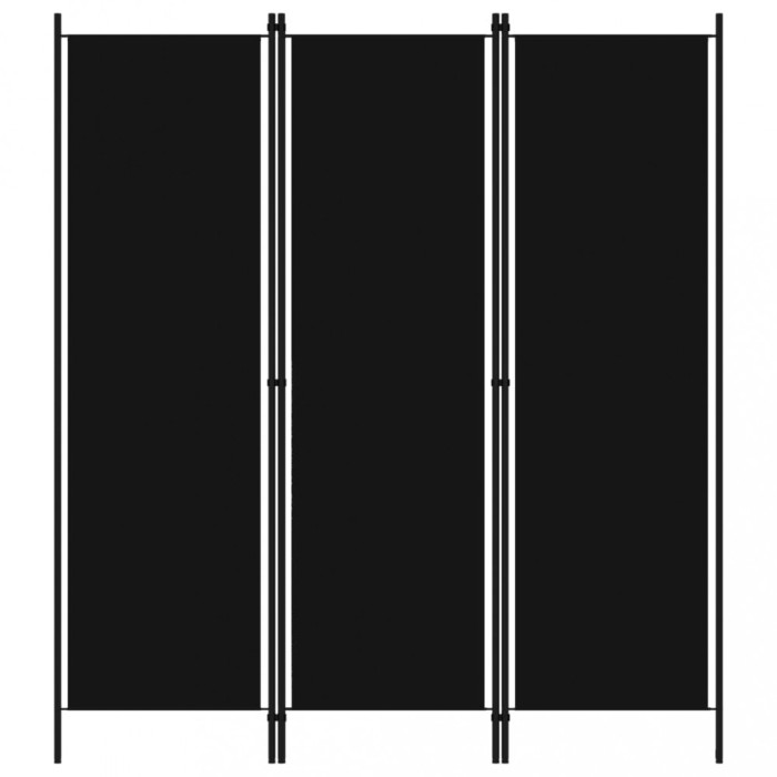 vidaXL Paravan de cameră cu 3 panouri, negru, 150 x 180 cm 320718