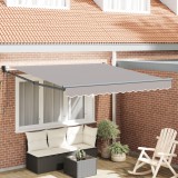 vidaXL Marchiză retractabilă automată gri deschis 300x250 cm