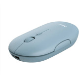 Mouse wireless Trust Puck, 2.4GHz si Bluetooth, reincarcabil USB-C, Albastru