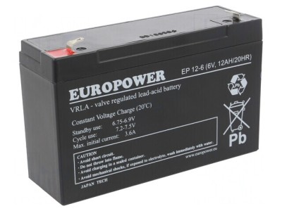 Baterie plumb-acid 6V 12Ah AGM fără &amp;icirc;ntreținere foto