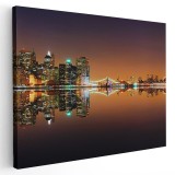 Tablou vedere panoramica cladiri moderne noaptea Tablou canvas pe panza CU RAMA 80x120 cm