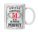 Cana alba personalizata &quot;editie limitata&quot;, 51 ani, INOVATIX&reg;. 330ml, Oem