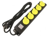 Prelungitor alimentare 5 prize 3m 16A negru, PLASTROL