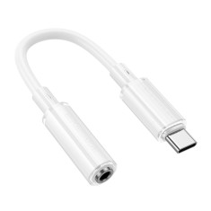 CABLU ADAPTOR Borofone BV22, USB Type-C(T) to Jack 3.5mm(M), lungime 15 cm, alb 6941991117008 (timbru verde 0.08 lei)