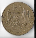 Moneda 10 francs 1985 - Franta, Victor Hugo
