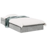 Cumpara ieftin Cadru de pat cu sertare, gri beton, 90x190 cm, lemn prelucrat