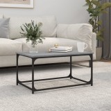 Cumpara ieftin Măsuță cafea, gri sonoma, 80x50x40 cm lemn prelucrat și fier
