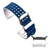Curea silicon cu doua fete compatibila Samsung Galaxy Watch8 Classic 46mm, Alb/Albastru
