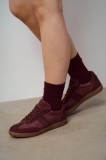 Medicine sneakers din piele &icirc;ntoarsă culoarea bordo