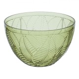 Bol din Plastic, Model Frunze Tropicale, Verde, Capacitate 850ml