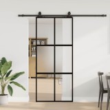 vidaXL Ușă glisantă cu set feronerie neagră 90x205cm sticlă securizată 3375964