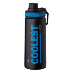 Sticlă Apă Sport, The Coolest Water, Capacitate 0,7L, Negru Mat