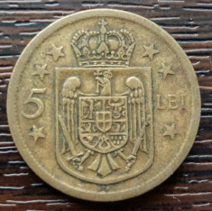 (MR38) MONEDA ROMANIA - 5 LEI 1930 KN, REGENTA , MIHAI I foto