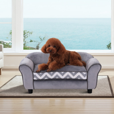 PawHut canapea pentru caini, 73.5x41x33 cm, gri foto