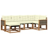 vidaXL Set de canapele de exterior cu pernă 6 pcs Natural și Crem 3382058