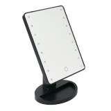 Oglinda cu organizator, 16 x LED, 17 x 27 cm, Negru, General