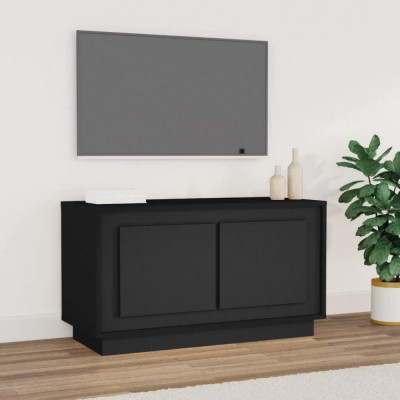 vidaXL Comodă TV, negru, 80x35x45 cm, lemn prelucrat foto