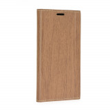Husa HUAWEI P10 Lite - Smart Wood (Maro), Cu clapeta, Piele Ecologica