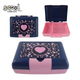 Cutie sandwich compartimentată, S-COOL Pink Heart, 900ml, 17.5x13x6 cm