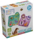 Joc educational pentru copii, Loto culori si animale, KuKiKuk Efko, 6 planse culori diferite, 24 jetoane, carton gros, animatii colorate haioase, vars