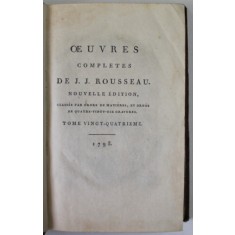 OEUVRES COMPLETES DE J.J. ROUSSEAU , TOME 24 : LE CONFESSIONS ( TOME SECOND ) , 1793