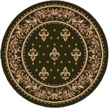 Cumpara ieftin Covor Rotund Model Bisericesc Lotos 15033-310, Crini Imperiali, Marime 50 x 50 cm, Verde, Inaltime Fir 8 mm, Antialergic, Polipropilena, Manastire, Bi