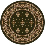 Covor Rotund Model Bisericesc Lotos 15033-310, Crini Imperiali, Marime 50 x 50 cm, Verde, Inaltime Fir 8 mm, Antialergic, Polipropilena, Manastire, Bi