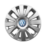 Set 4 Capace Roti 15 inchi (R15) Compatibile Cu VOLKSWAGEN model - 324, Sigla Albastra
