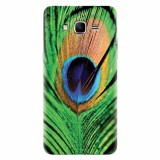 Husa silicon pentru Samsung Grand Prime, Peacock Feather Green Blue