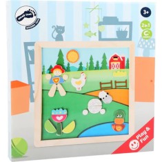 Puzzle Magnetic Viata la Tara cu Animale Domestice foto