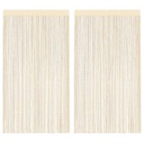 vidaXL Draperii cu franjuri, 2 buc., 140 x 250 cm, crem