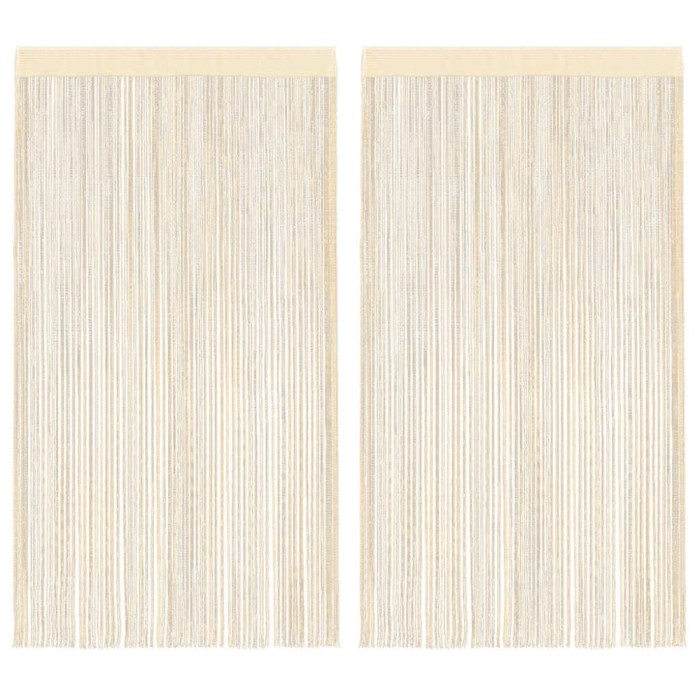 vidaXL Draperii cu franjuri, 2 buc., 140 x 250 cm, crem 132403