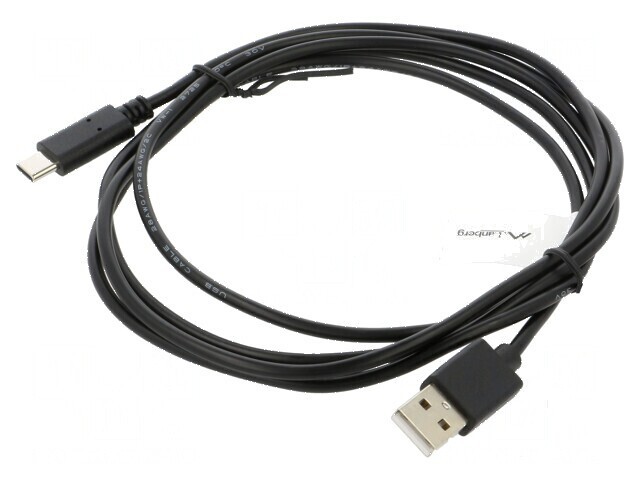 Cablu USB 2.0 A la C 1,8m negru aurit Fire: Cu