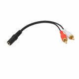 Cumpara ieftin Cablu audio splitter stereo jack 3.5mm mama la 2 X RCA tata, Blow, lungime 20 cm, negru