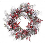 Cumpara ieftin Decoratiune - Wreath Mix Berries Snow - Green and White | Kaemingk