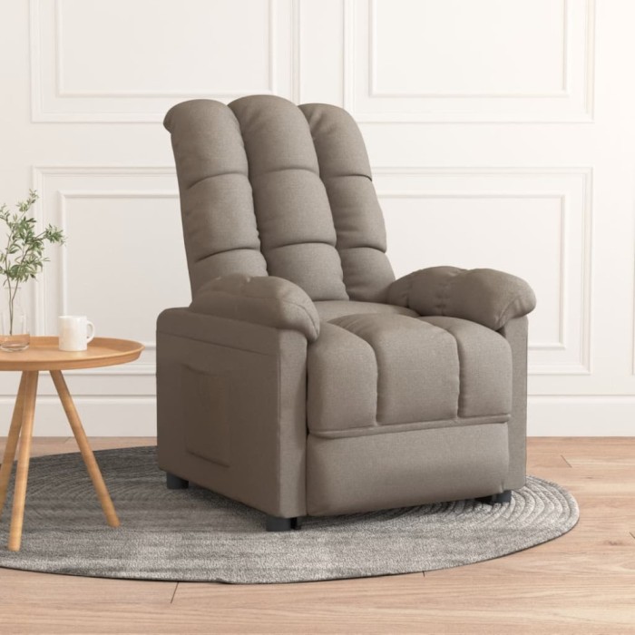 Gossi fotoliu rabatabil, gri taupe, material textil