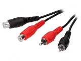 Cablu RCA 2x Soclu la 2x Mufă 5m Negru