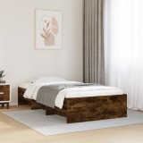 VidaXL Cadru pat fără saltea stejar fumuriu 100x200 cm lemn prelucrat