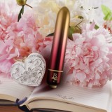 Glont Vibrator Boudoir - Debutante, Rosu-Auriu, 9 cm